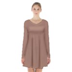Mocha Mousse Hex Code #a47864 Long Sleeve Velvet V-neck Dress