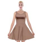 Mocha Mousse Hex Code #a47864 Velvet Skater Dress
