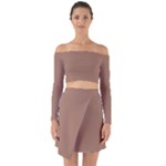 Mocha Mousse Hex Code #a47864 Off Shoulder Top with Skirt Set