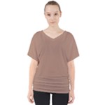 Mocha Mousse Hex Code #a47864 V-Neck Dolman Drape Top