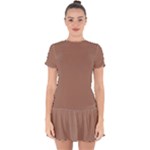 Mocha Mousse Hex Code #a47864 Drop Hem Mini Chiffon Dress
