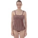 Mocha Mousse Hex Code #a47864 Twist Front Tankini Set