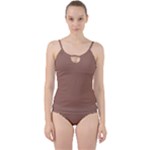 Mocha Mousse Hex Code #a47864 Cut Out Top Tankini Set