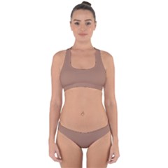 Mocha Mousse Hex Code #a47864 Cross Back Hipster Bikini Set from ArtsNow.com
