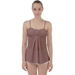 Mocha Mousse Hex Code #a47864 Babydoll Tankini Top