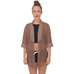 Mocha Mousse Hex Code #a47864 Open Front Chiffon Kimono