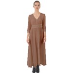 Mocha Mousse Hex Code #a47864 Button Up Boho Maxi Dress
