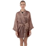 Mocha Mousse Hex Code #a47864 Long Sleeve Satin Kimono