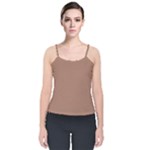 Mocha Mousse Hex Code #a47864 Velvet Spaghetti Strap Top