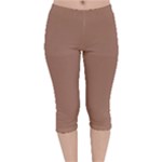 Mocha Mousse Hex Code #a47864 Velvet Capri Leggings 
