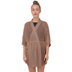 Mocha Mousse Hex Code #a47864 Half Sleeve Chiffon Kimono