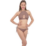 Mocha Mousse Hex Code #a47864 Cross Front Halter Bikini Set