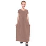 Mocha Mousse Hex Code #a47864 Kids  Short Sleeve Maxi Dress