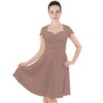Mocha Mousse Hex Code #a47864 Cap Sleeve Midi Dress With Pockets