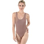 Mocha Mousse Hex Code #a47864 High Leg Strappy Swimsuit
