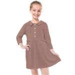 Mocha Mousse Hex Code #a47864 Kids  Quarter Sleeve Shirt Dress