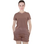 Mocha Mousse Hex Code #a47864 Women s T-Shirt and Shorts Set
