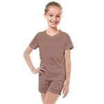 Mocha Mousse Hex Code #a47864 Kids  Mesh T-Shirt and Shorts Set