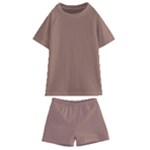 Mocha Mousse Hex Code #a47864 Kids  Swim T-Shirt and Shorts Set
