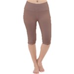 Mocha Mousse Hex Code #a47864 Lightweight Velour Cropped Yoga Leggings