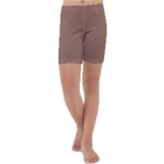 Mocha Mousse Hex Code #a47864 Kids  Lightweight Velour Capri Yoga Leggings