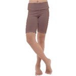 Mocha Mousse Hex Code #a47864 Kids  Lightweight Velour Cropped Yoga Leggings