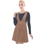 Mocha Mousse Hex Code #a47864 Plunge Pinafore Velour Dress