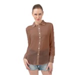 Mocha Mousse Hex Code #a47864 Long Sleeve Chiffon Shirt