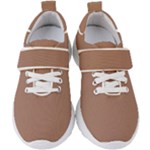 Mocha Mousse Hex Code #a47864 Kids  Velcro Strap Shoes