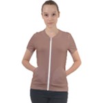 Mocha Mousse Hex Code #a47864 Short Sleeve Zip Up Jacket