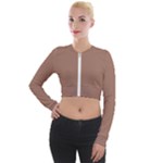 Mocha Mousse Hex Code #a47864 Long Sleeve Cropped Velvet Jacket