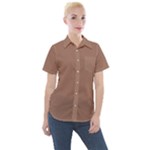 Mocha Mousse Hex Code #a47864 Women s Short Sleeve Pocket Shirt