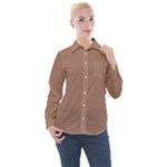 Mocha Mousse Hex Code #a47864 Women s Long Sleeve Pocket Shirt