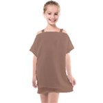 Mocha Mousse Hex Code #a47864 Kids  One Piece Chiffon Dress