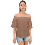 Mocha Mousse Hex Code #a47864 Off Shoulder Short Sleeve Top