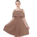 Mocha Mousse Hex Code #a47864 Cut Out Shoulders Dress