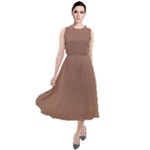 Mocha Mousse Hex Code #a47864 Round Neck Boho Dress