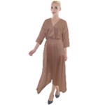 Mocha Mousse Hex Code #a47864 Quarter Sleeve Wrap Front Maxi Dress