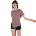 Mocha Mousse Hex Code #a47864 Asymmetrical Short Sleeve Sports T-Shirt