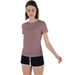 Mocha Mousse Hex Code #a47864 Back Circle Cutout Sports T-Shirt