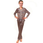 Mocha Mousse Hex Code #a47864 Kids  Satin Long Sleeve Pajamas Set