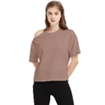 Mocha Mousse Hex Code #a47864 One Shoulder Cut Out T-Shirt