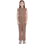 Mocha Mousse Hex Code #a47864 Kids  Sleeveless Ruffle Edge Band Collar Chiffon One Piece