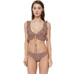 Mocha Mousse Hex Code #a47864 Low Cut Ruffle Edge Bikini Set