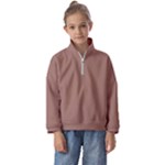 Mocha Mousse Hex Code #a47864 Kids  Half Zip Hoodie