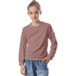 Mocha Mousse Hex Code #a47864 Kids  Long Sleeve T-Shirt with Frill 