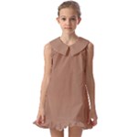 Mocha Mousse Hex Code #a47864 Kids  Pilgrim Collar Ruffle Hem Dress