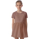Mocha Mousse Hex Code #a47864 Kids  Short Sleeve Pinafore Style Dress