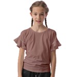 Mocha Mousse Hex Code #a47864 Kids  Cut Out Flutter Sleeves