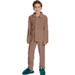 Mocha Mousse Hex Code #a47864 Kids  Long Sleeve Velvet Pajamas Set